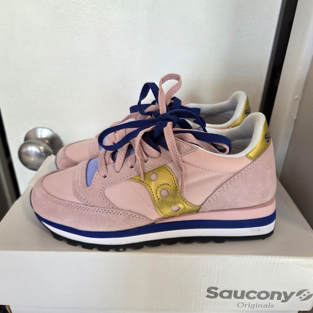 Saucony Originals Women's Pink and Gold Sneakers
